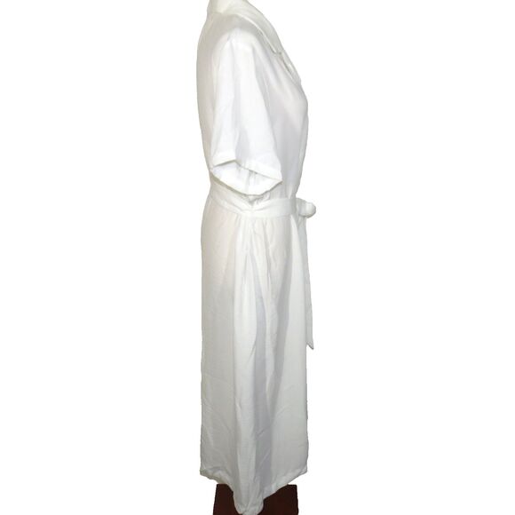 Halara White Button Up Side Pocket Midi Dress Size Large READ READ READ - Picture 5 of 9